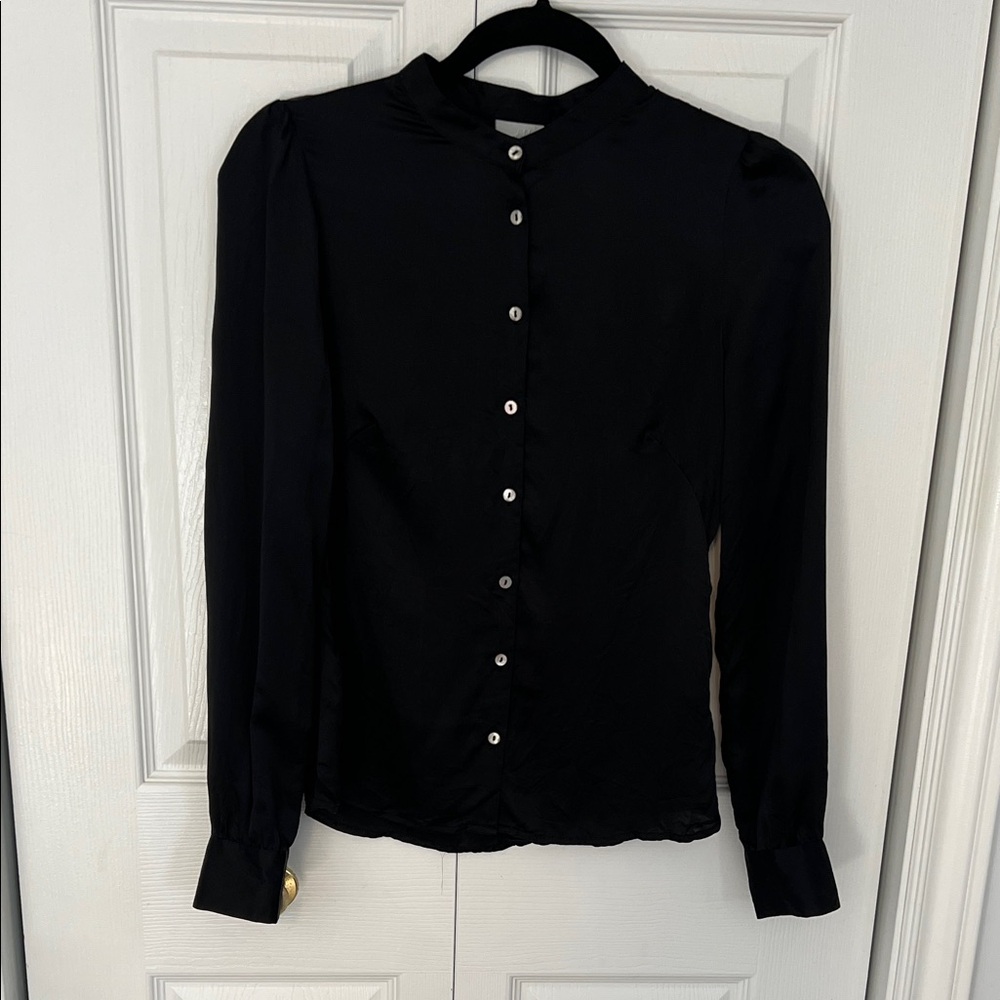 H&M Classic Silk Black Button-Down Shirt